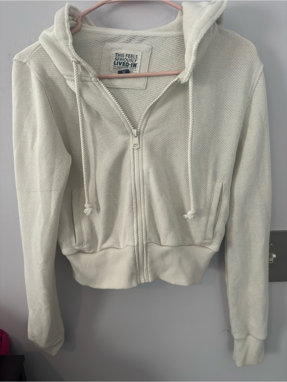 American Eagle Outfitters Off-White Zip Hoodie